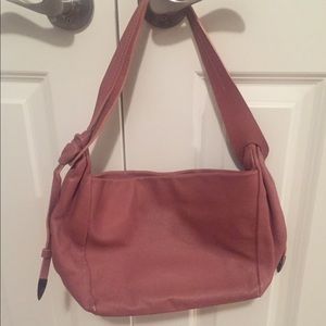 Supple pink Italian leather bag by Marco Buggiani